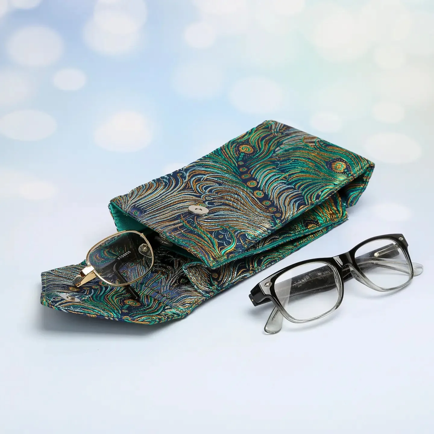 PEACOCK DOUBLE EYEGLASS HOLDER