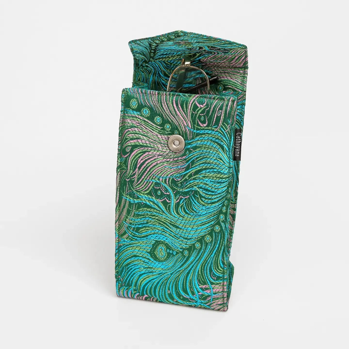 PEACOCK DOUBLE EYEGLASS HOLDER