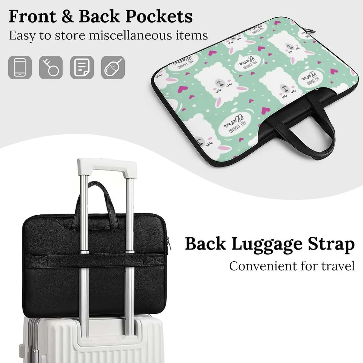 Penguin Bird Handheld Single Shoulder Crossbody Laptop Bag Unisex