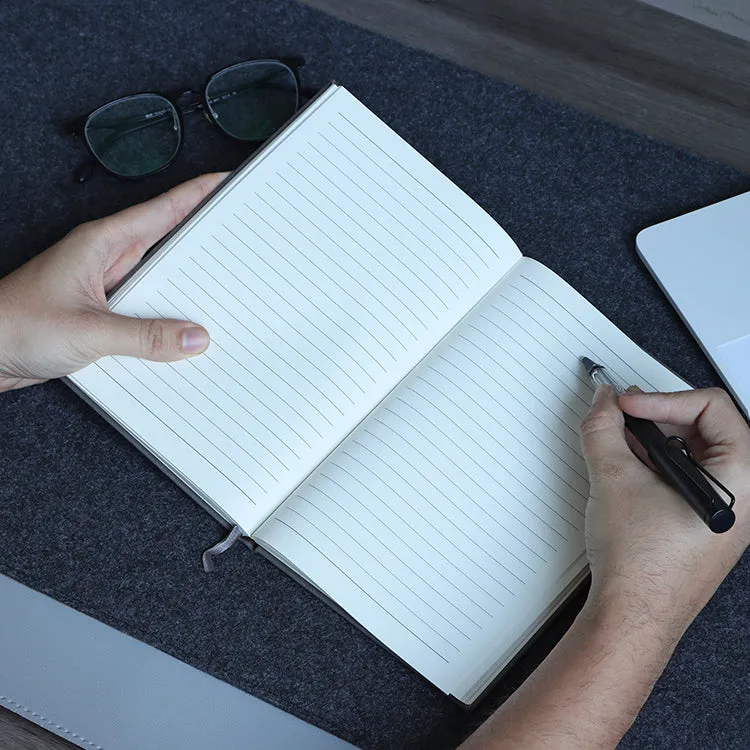 Personalised Black Leather Notebook - Custom Name & Message
