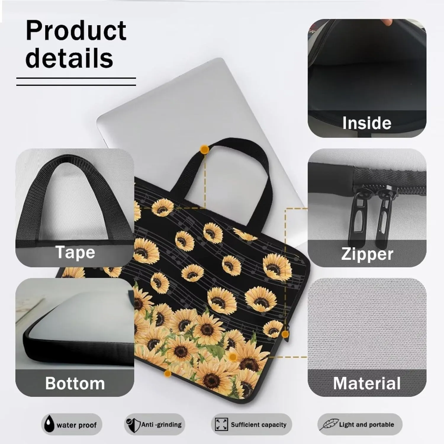 Personalized Laptop Case 15.6In Computer Bag,17inch Messenger Bag Briefcase Tote Bag with Laptop Compartment