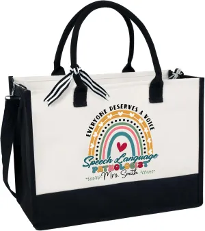 Personalized SLP Tote Bag, Everyone Deserve A Voice Bag, Speech Language Pathologist Gift, Gift for Women