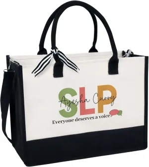 Personalized Speech Language Pathologist Tote Bag, Custom SLP Appreciation Gift, OT Graduation Teacher Gift