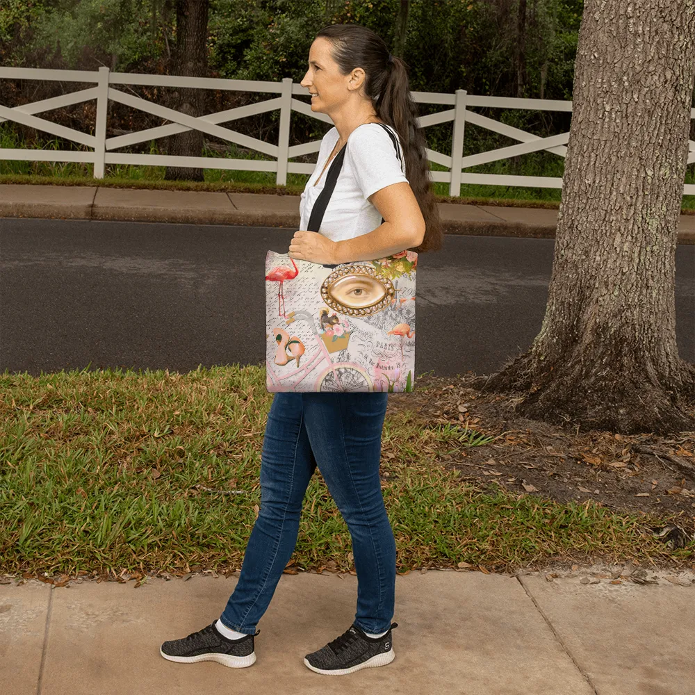Pink Paris Fashion Collage Classic Tote Bag
