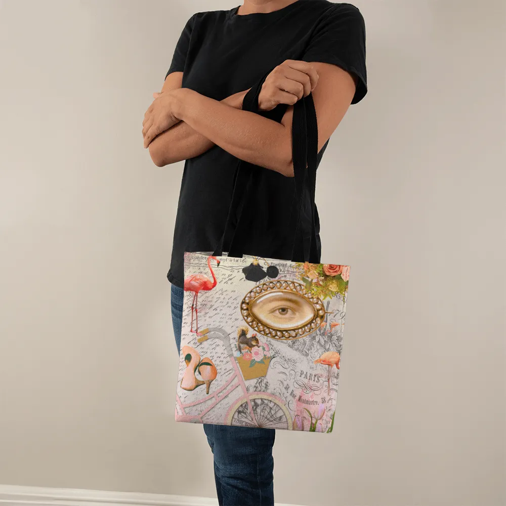 Pink Paris Fashion Collage Classic Tote Bag