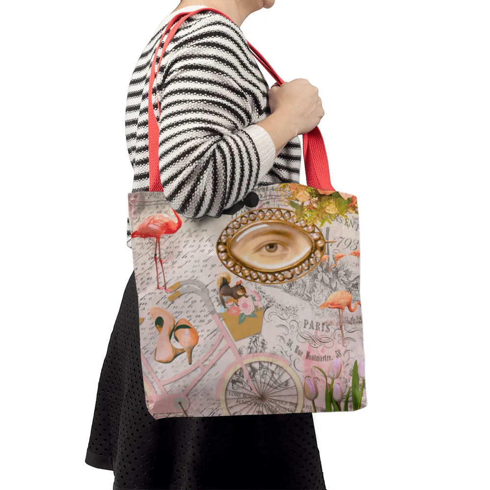 Pink Paris Fashion Collage Classic Tote Bag