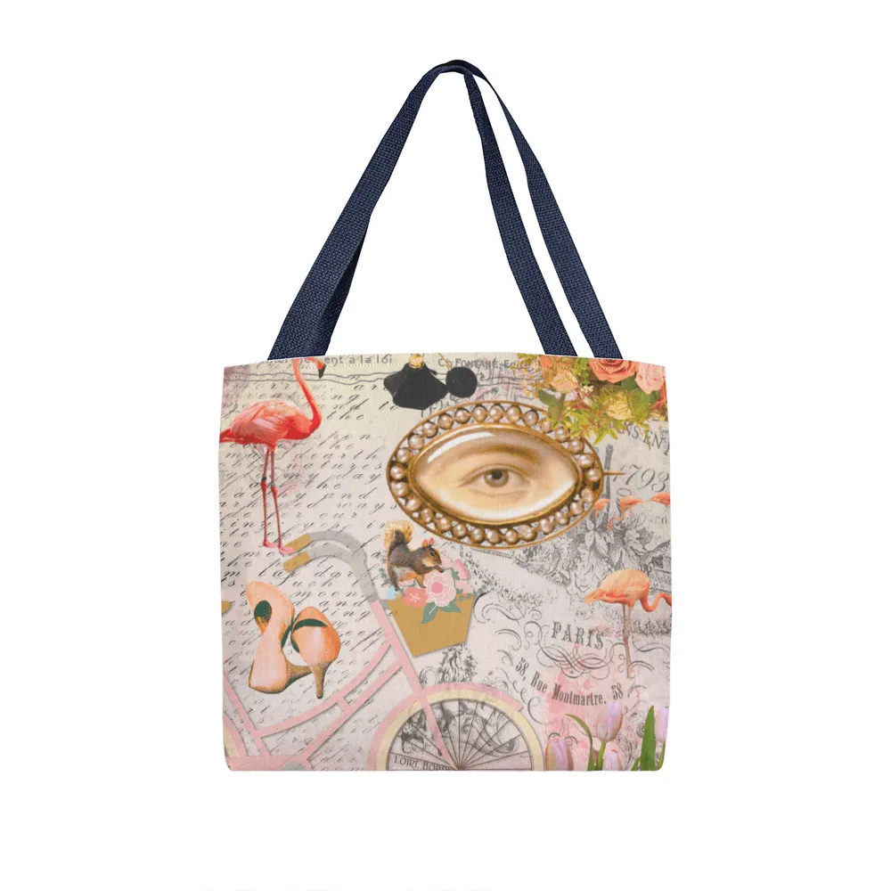 Pink Paris Fashion Collage Classic Tote Bag