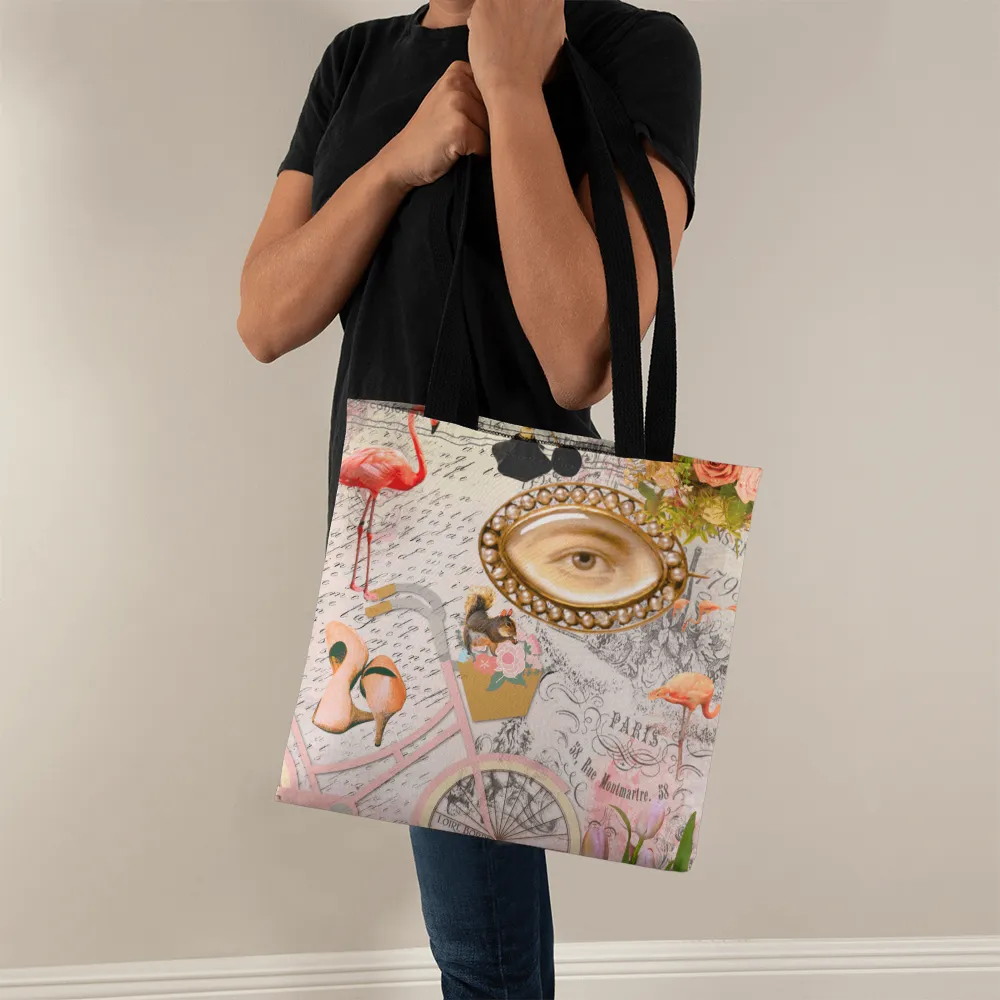 Pink Paris Fashion Collage Classic Tote Bag