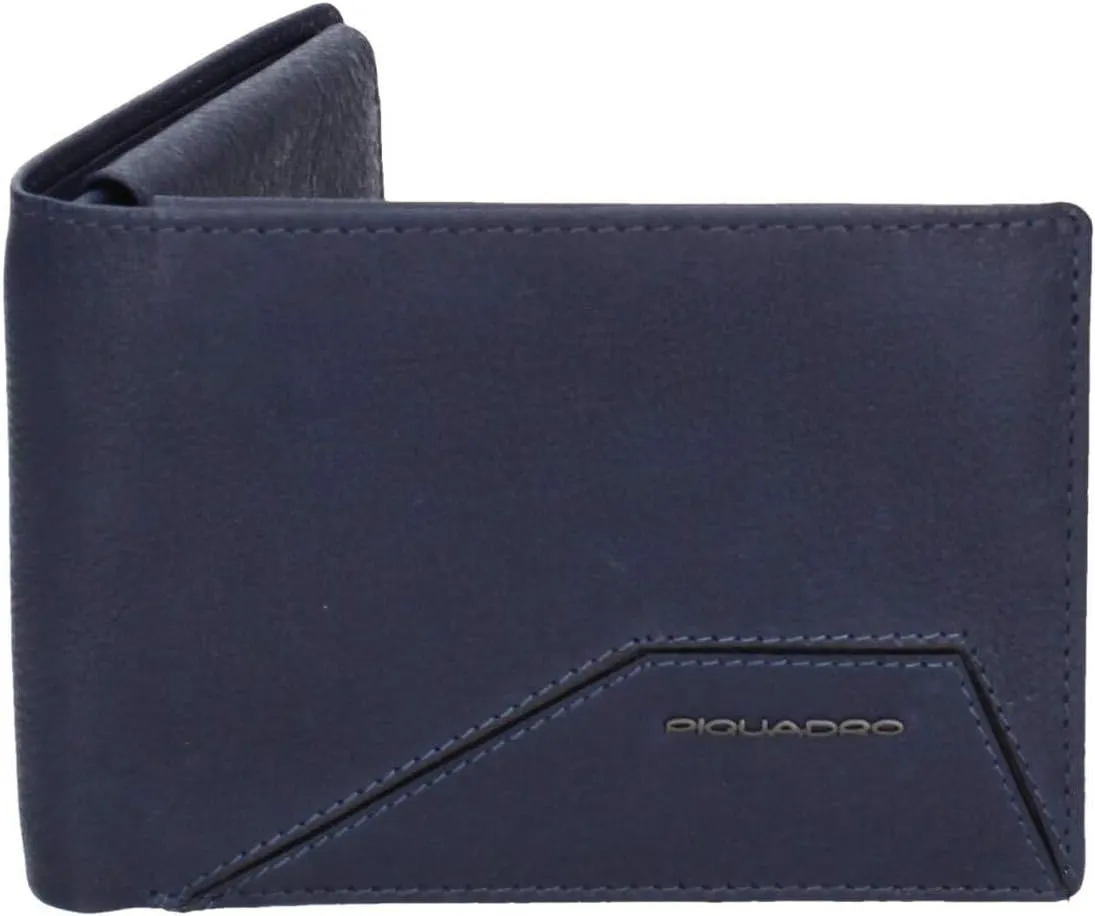 Piquadro Rhino RFID Protection Leather Wallet 12.5 cm, blue, Einheitsgröße