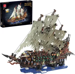 Pirate Ship Building Sets with Lights, MOC Flying Dutchman Model Toy Boat,Ghost Ship Building Blocks Sets,Great for Adults and Teens as a Birthday or Party Gifts(2159Pieces)