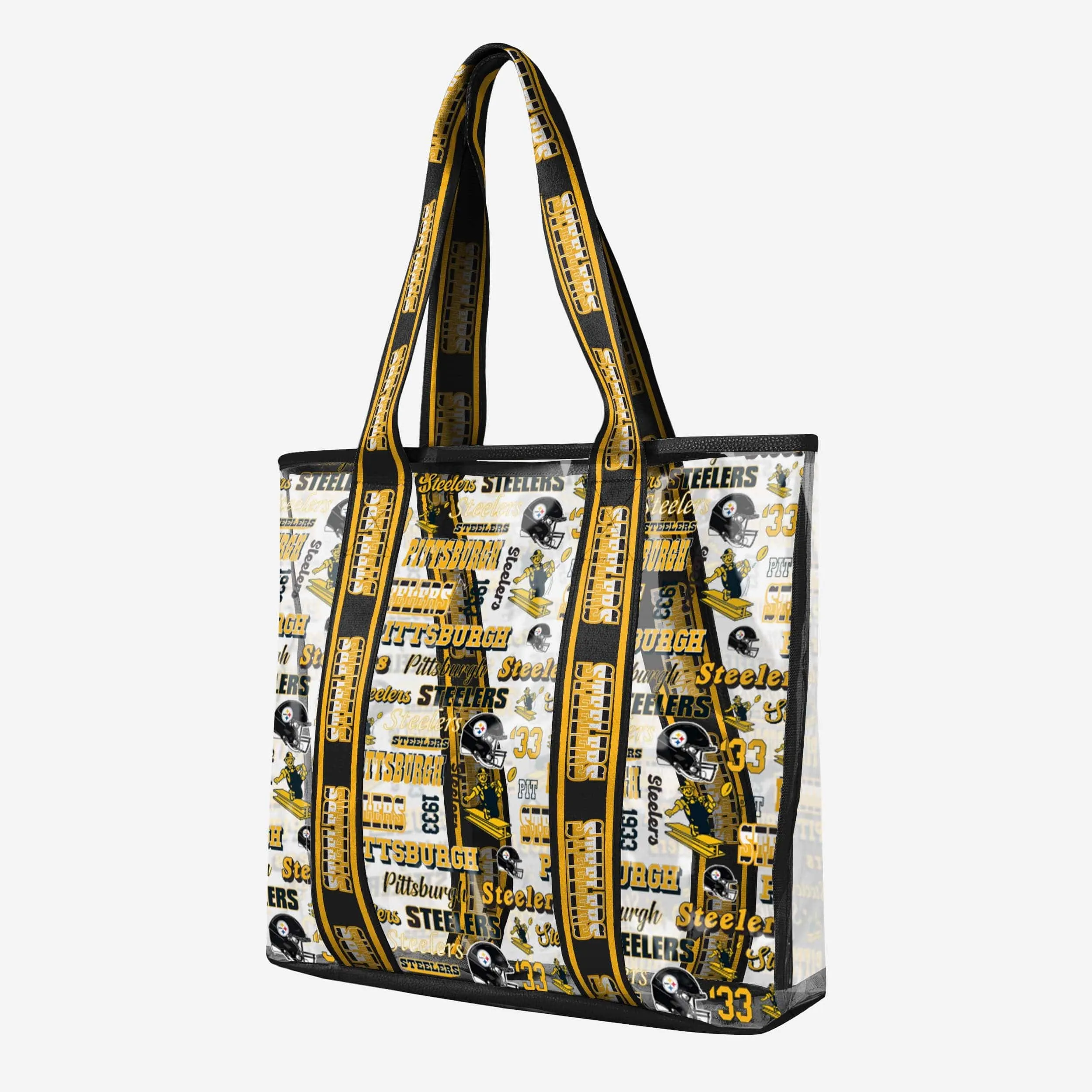 Pittsburgh Steelers Repeat Retro Print Clear Tote Bag