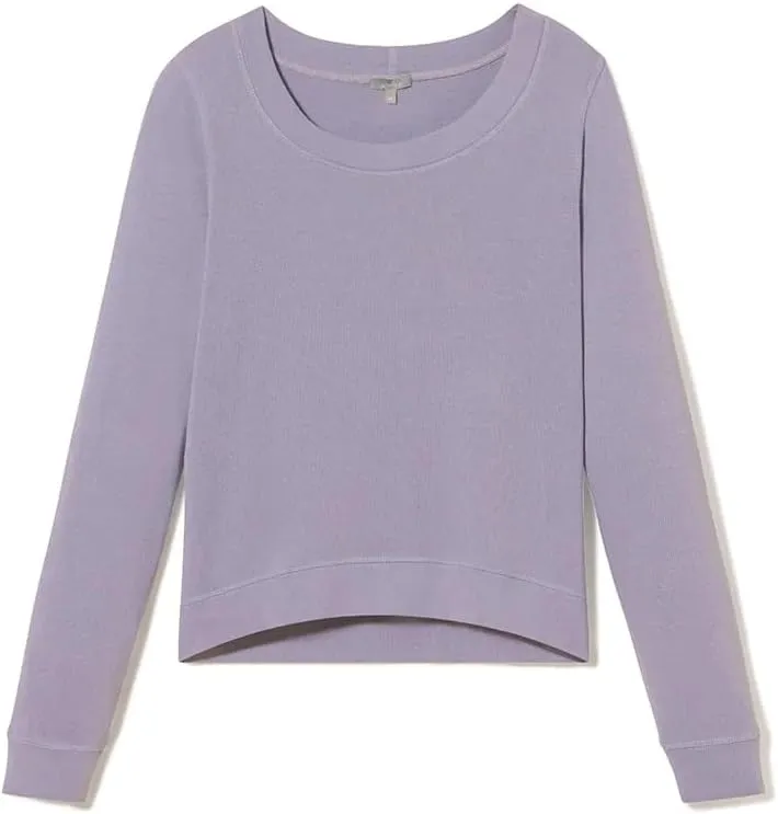 PJ Harlow womens Rib Knit Long Sleeve Scoop Neck Sweatshirt With Banded Bottom