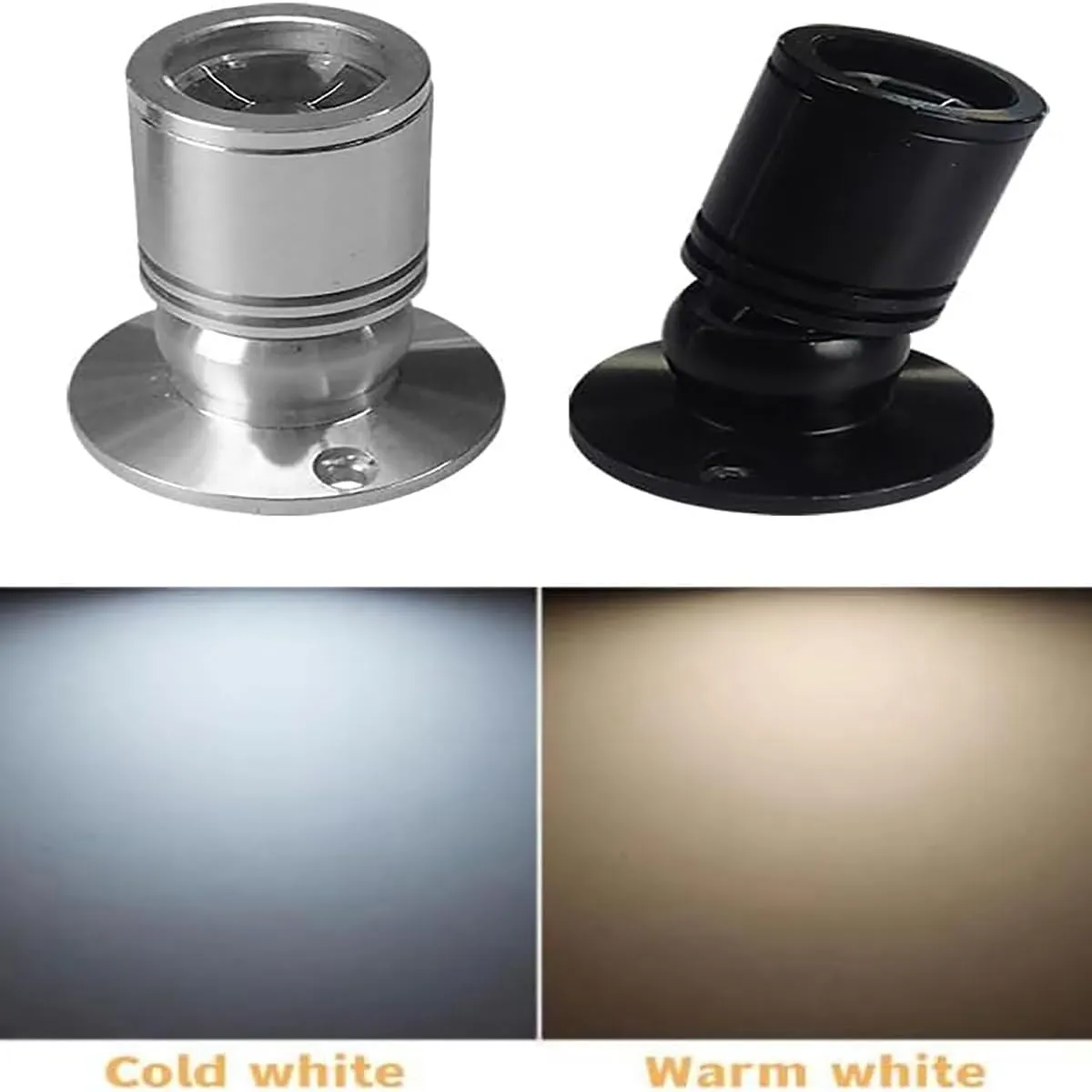 Pocketman Mini Spotlight Jewelry Showcase Fixture Display Lighting LED 1.5W DC12V Cabinet Light Counter Lamp Spot Light Indoor (Cold Light, Silver)