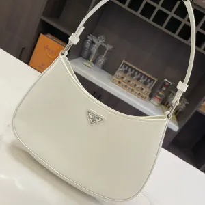 PRADA 30 Clean lines BAG SHOULDER BRUSHED Big-ticket savings LEATHER CLEO WHITE IN