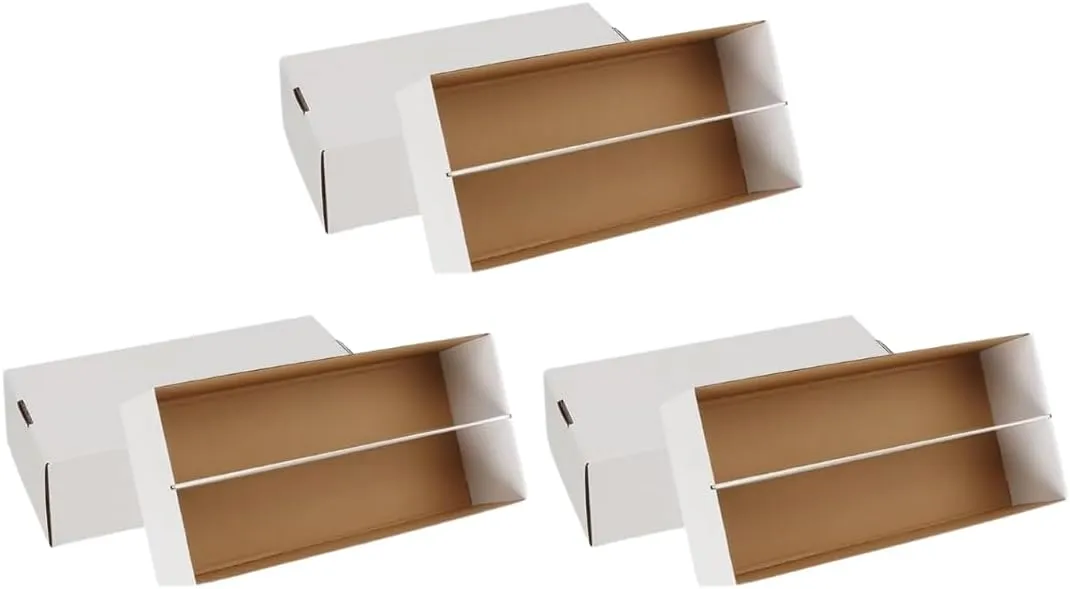 Premium Graded Shoe Box (3 Pack) Card Storage Holds 300 Toploaders & 100 Graded Cards - Graded Card Cardboard Box - Card Storage For Sports Gaming Baseball Basketball Football Cards - MADE IN USA