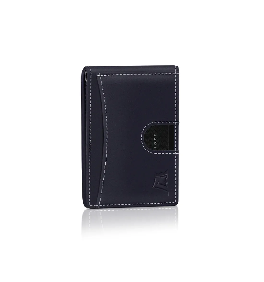Premium Leather Money Clip Wallet by Kings Loot - Executive Blue