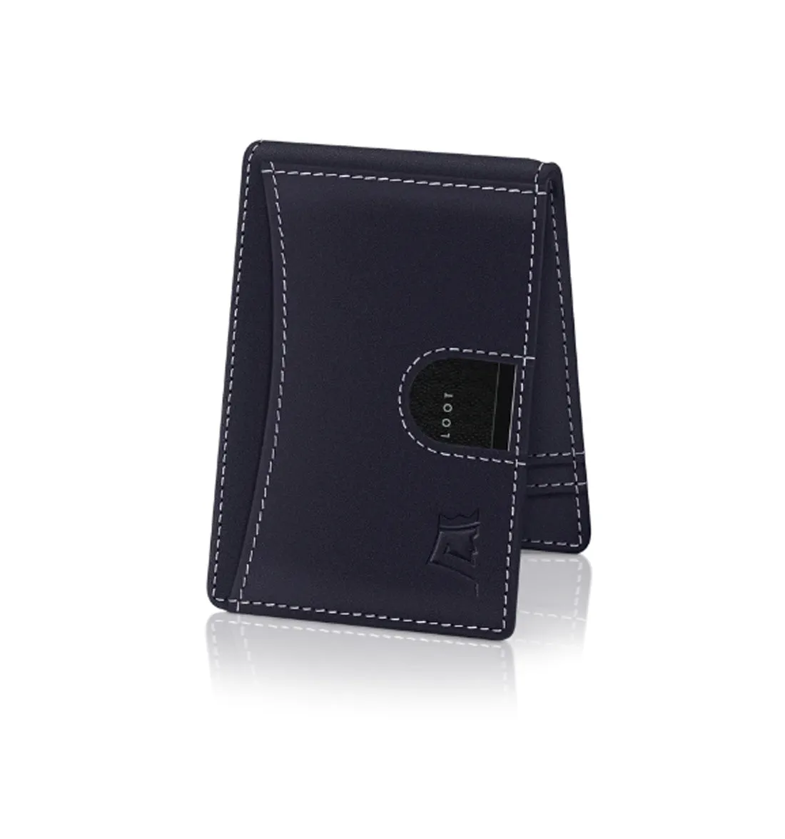 Premium Leather Money Clip Wallet by Kings Loot - Executive Blue