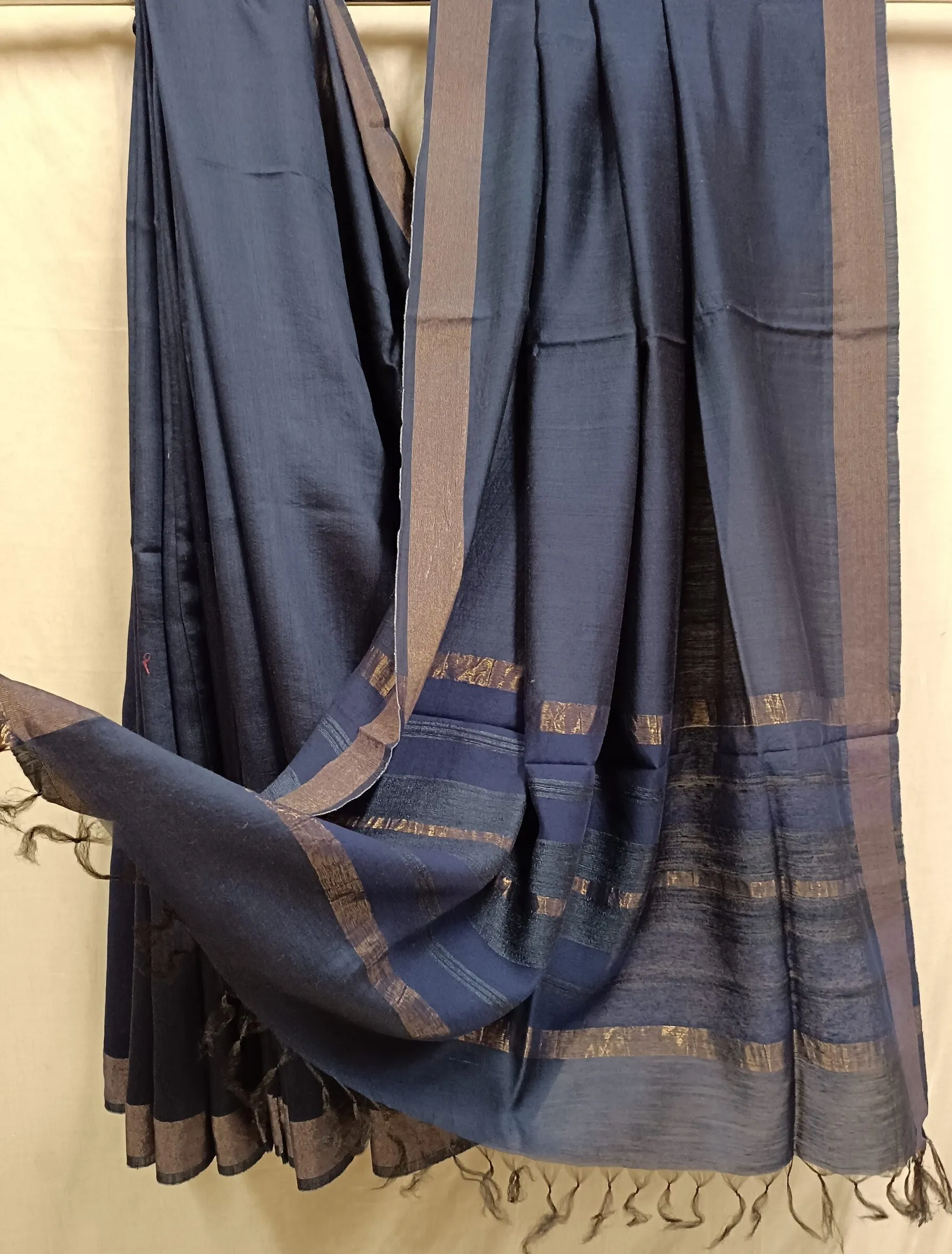 Premium Quality Soft Handloom Plain Tussar Silk Saree