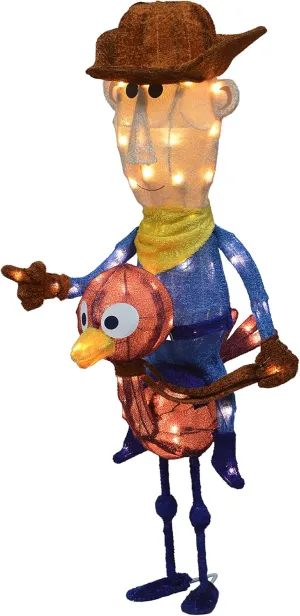 PRODUCTWORKS 32IN Rudolph 3D LED Yard Decor Misfit Cowboy with Ostrich