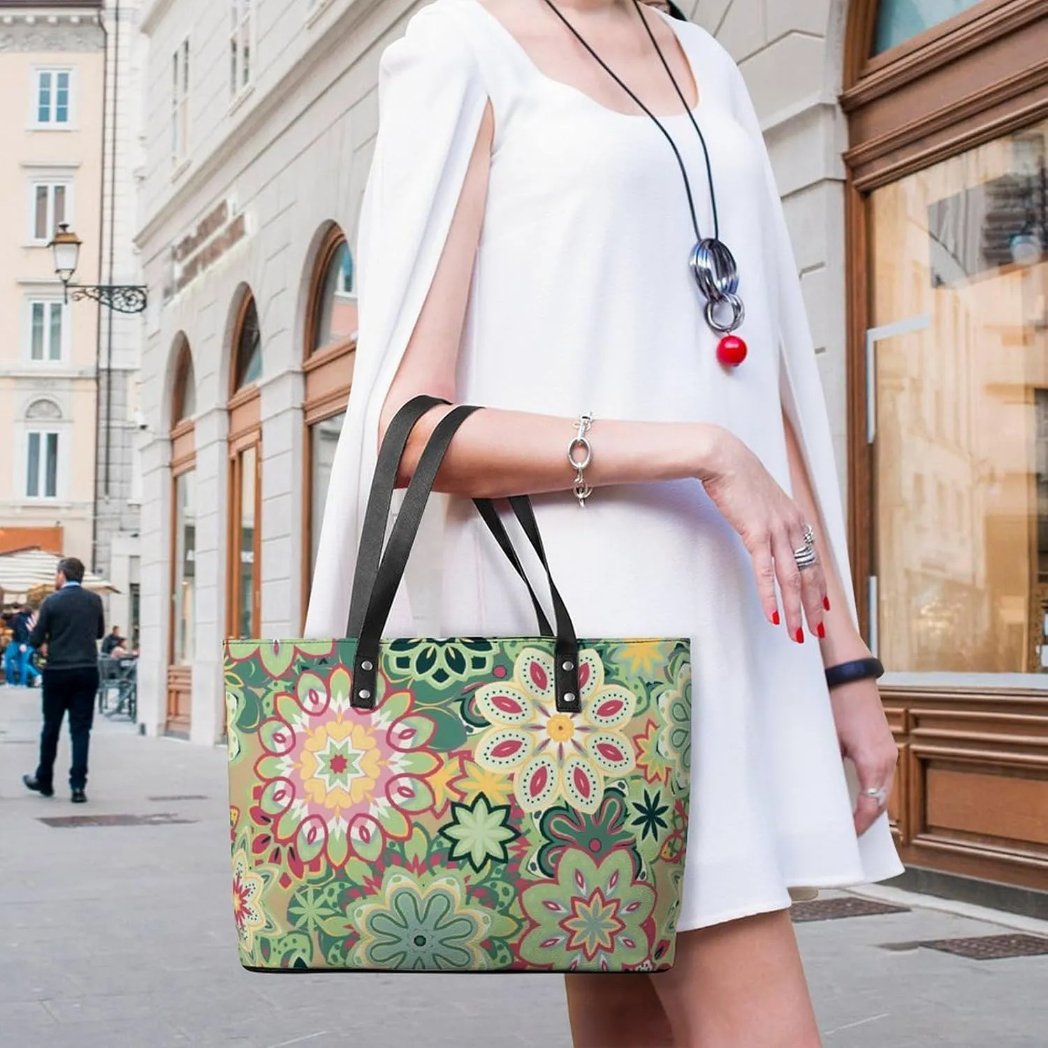 PU Leather Shoulder Bag for Women Beach Tote Bag Aesthetic Tote Bag Hippie Bag Clutch Bag