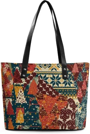 PU Leather Shoulder Bag for Women Beach Tote Bag Aesthetic Tote Bag Hippie Bag Clutch Bag