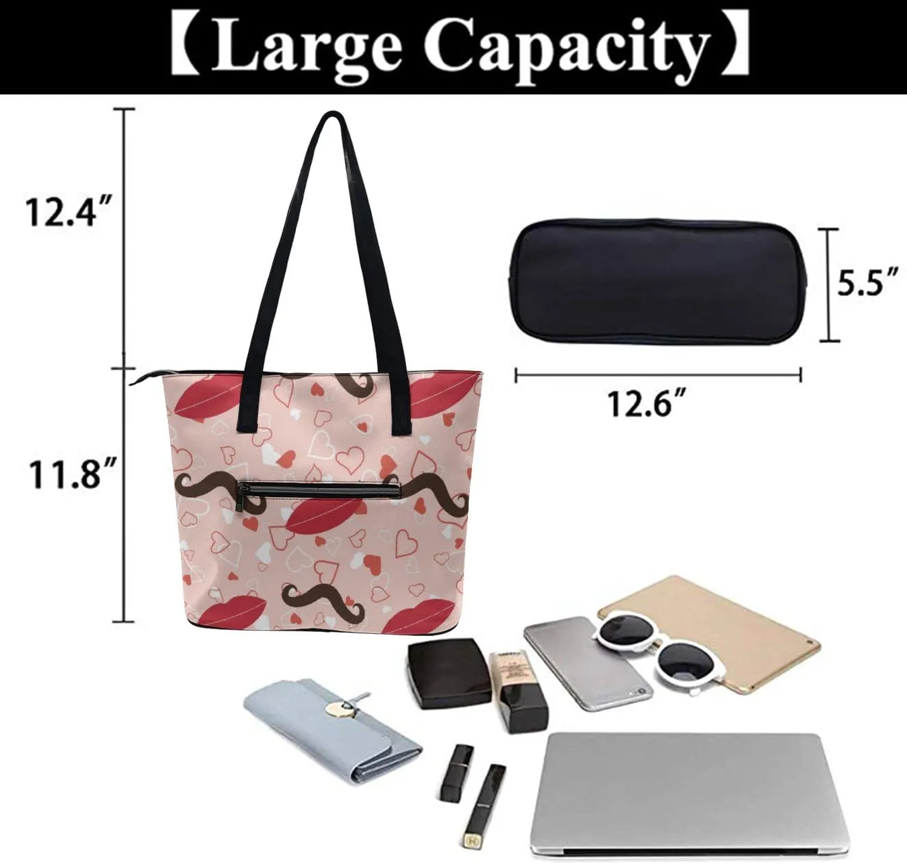 PU Leather Shoulder Bag for Women Casual Tote Handbag Large Shoulder Bag Work Fashion Women Purse Shopping Bag