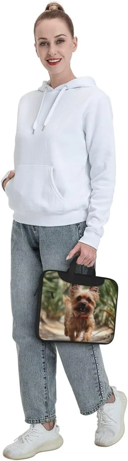 Puppy near Palm Tree Laptop Bag Laptop Messenger Shoulder Bag Travel Computer Bag for Women Men