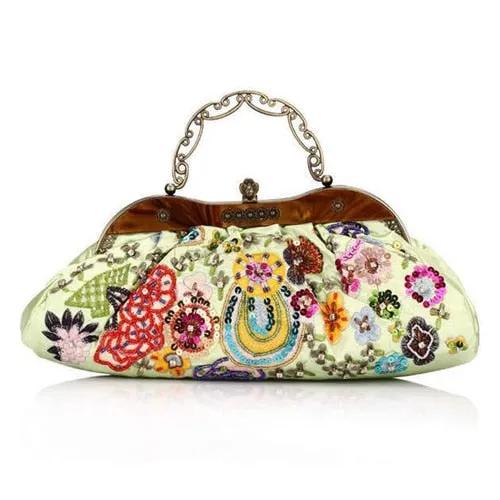 Pure hand-beaded silk embroidered Bag