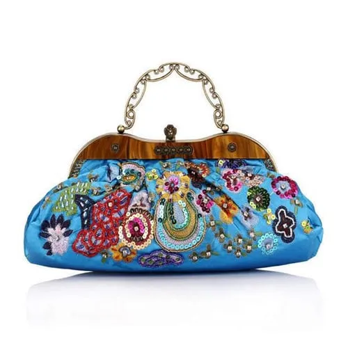 Pure hand-beaded silk embroidered Bag