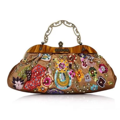Pure hand-beaded silk embroidered Bag