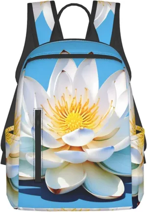 QIN&ZHENG Asian Lotuâ€˜s patterns Print Personalized Backpack Stylish Funny Casual Daypack for Travel Work Gym Bag for Men Women