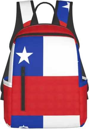 QIN&ZHENG Flag of Chile Print Personalized Backpack for Men Women Stylish Funny Casual Daypack for Travel Work Gym Bag