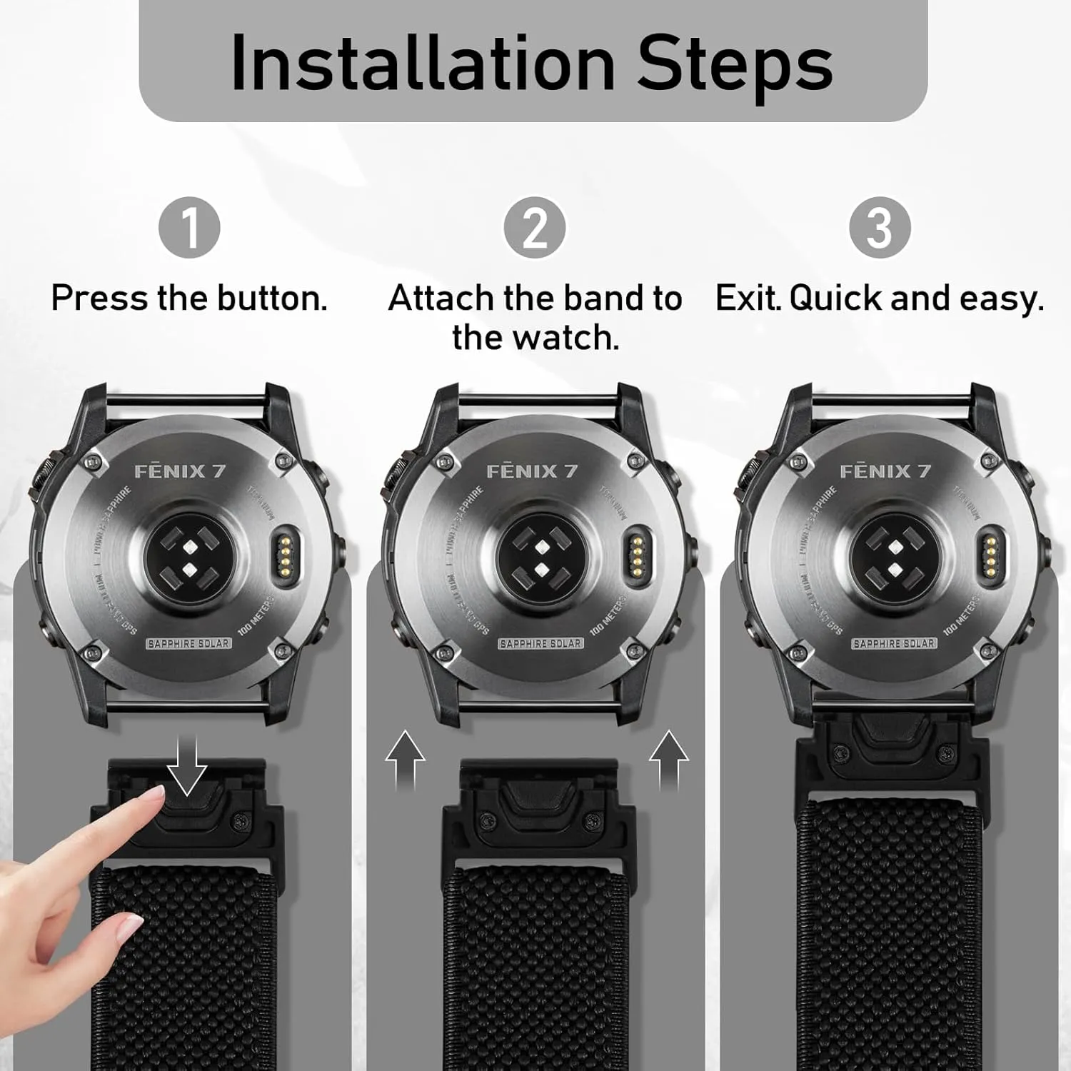 Quickfit 22mm Bands for Garmin Fenix 8 47mm/Fenix E 47mm/Fenix 7/Fenix 7 Pro/Fenix 6/Fenix 6 Pro/Fenix 5/5 Plus/Epix Gen 2/Approach S62/S60 Band,Elastic Watch Nylon Strap Wristband