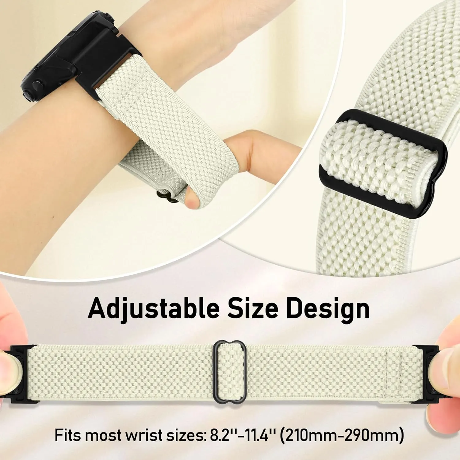Quickfit 22mm Bands for Garmin Fenix 8 47mm/Fenix E 47mm/Fenix 7/Fenix 7 Pro/Fenix 6/Fenix 6 Pro/Fenix 5/5 Plus/Epix Gen 2/Approach S62/S60 Band,Elastic Watch Nylon Strap Wristband