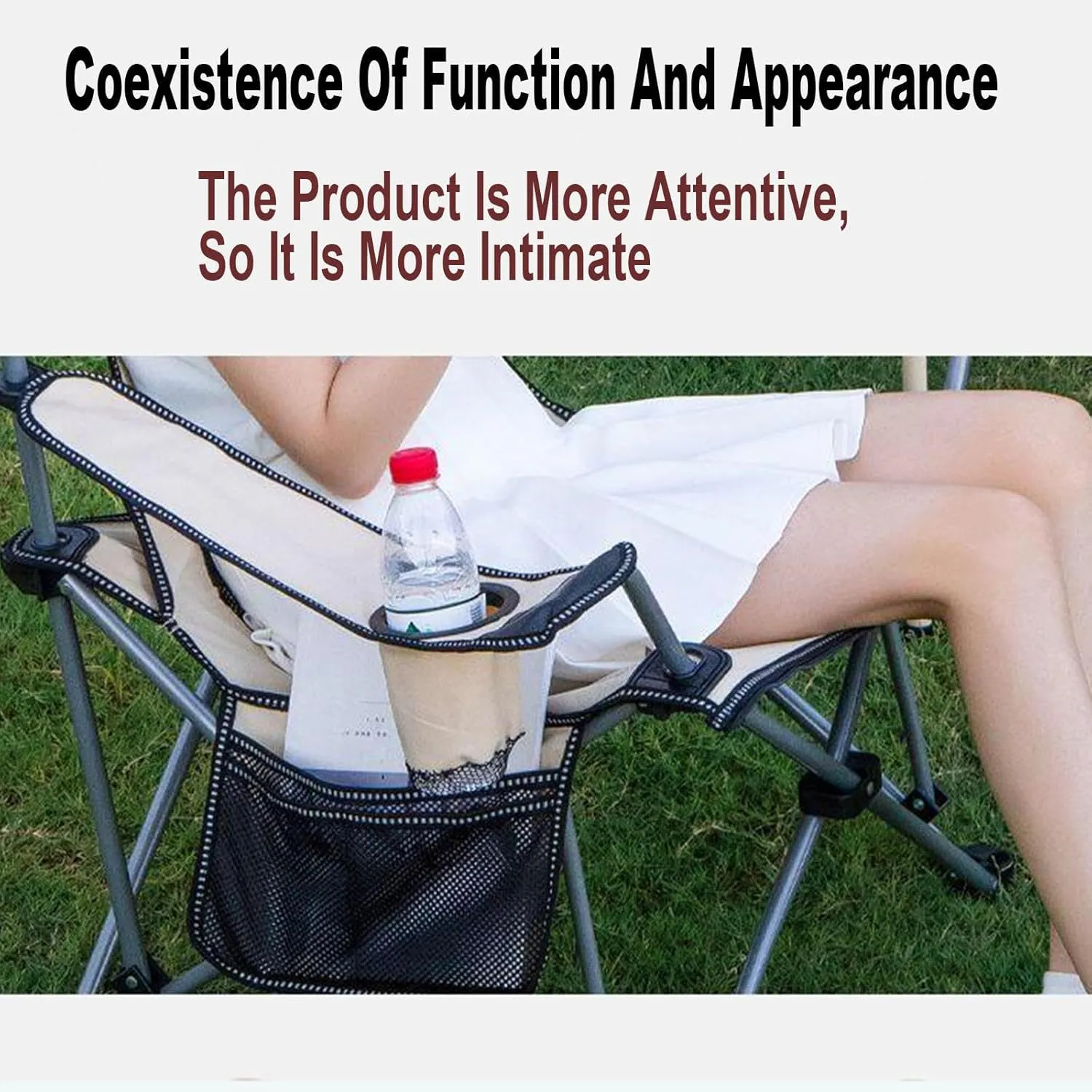 Reclining Folding Camping Chairs Portable Lounge Chair with Cup Holders & Storage Bag, Adjustable Lounge Chair for Camping Fishing Picnics BBQ Outdoor,B