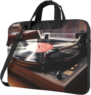 Record Player Laptop Bag for Women Men 15.6" Computer Sleeve Business Travel Briefcase Messenger Bag