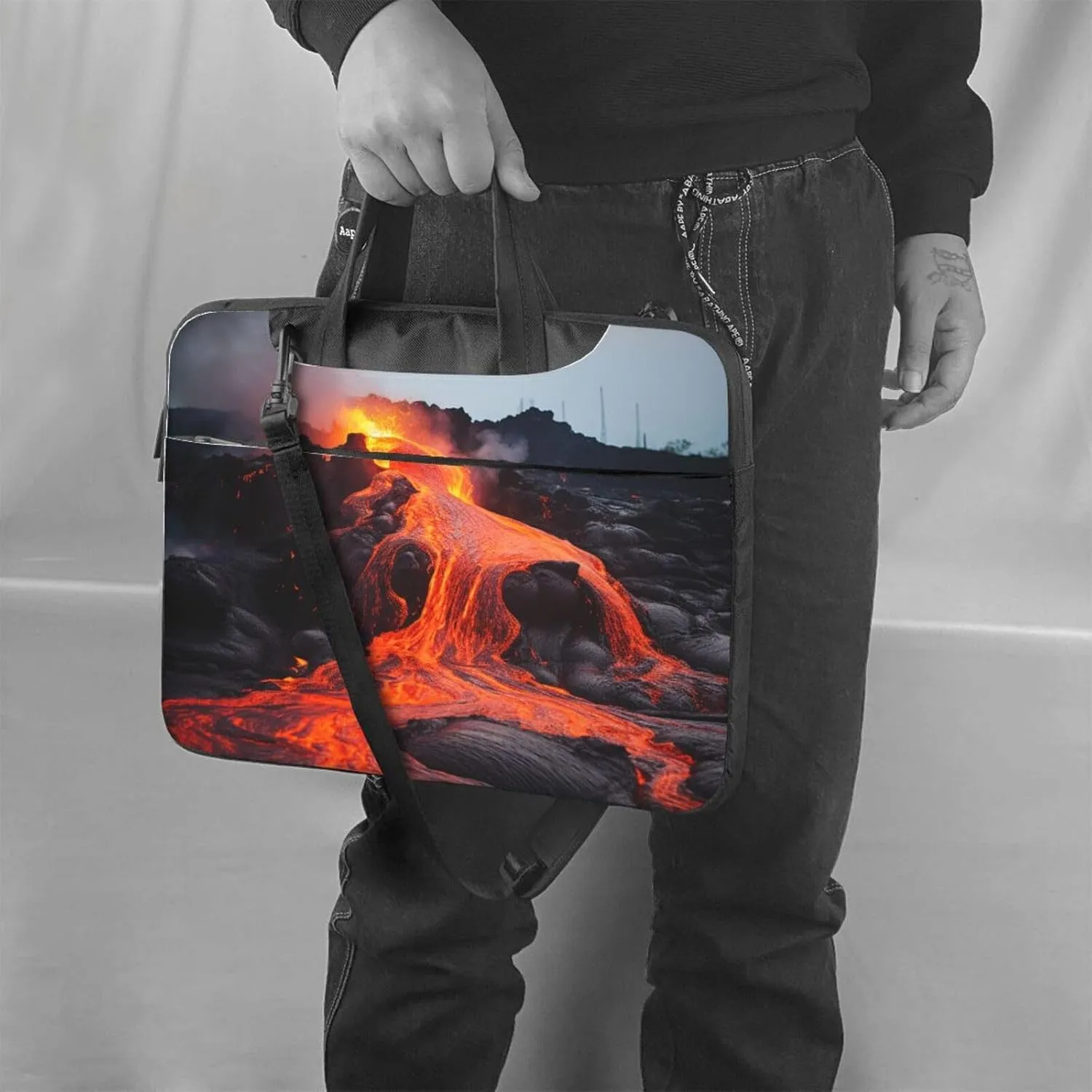 Red Hot Lava from Kilauea Volcano Laptop Bag for Women Men 15.6" Computer Sleeve Business Travel Briefcase Messenger Bag