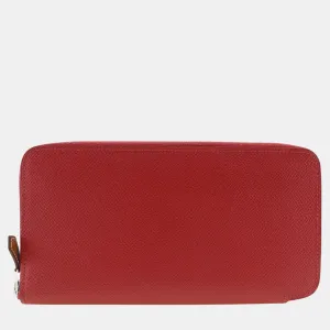 Red Leather and Silk Silk'In Wallet