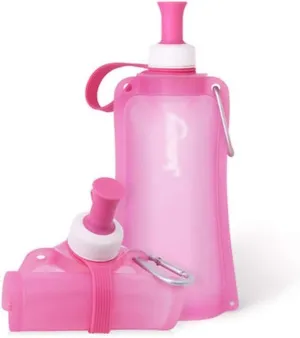 Refillable Water Bottles Collapsible Water Bottle, Foldable Gym Bottle,with Leak Proof Valve Platinum Silicone Material Water Bottles Sports Water Bottle (Color : G, Size : 550ml)