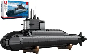 Reobrix Military Nuclear Submarine Building Sets for Adults, Nuclear Submarine Toy Model Kit with Lights 800, Technical Collectible Home Office Decor, Army Building Toys for Adult 14 (1498 PCS)