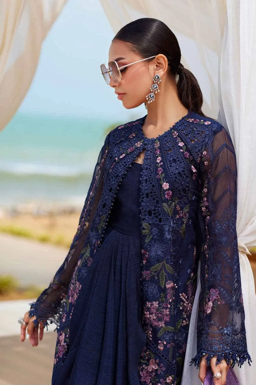 Restocked/Maria B Luxury Lawn 25/Vol 2/D 10/Navy