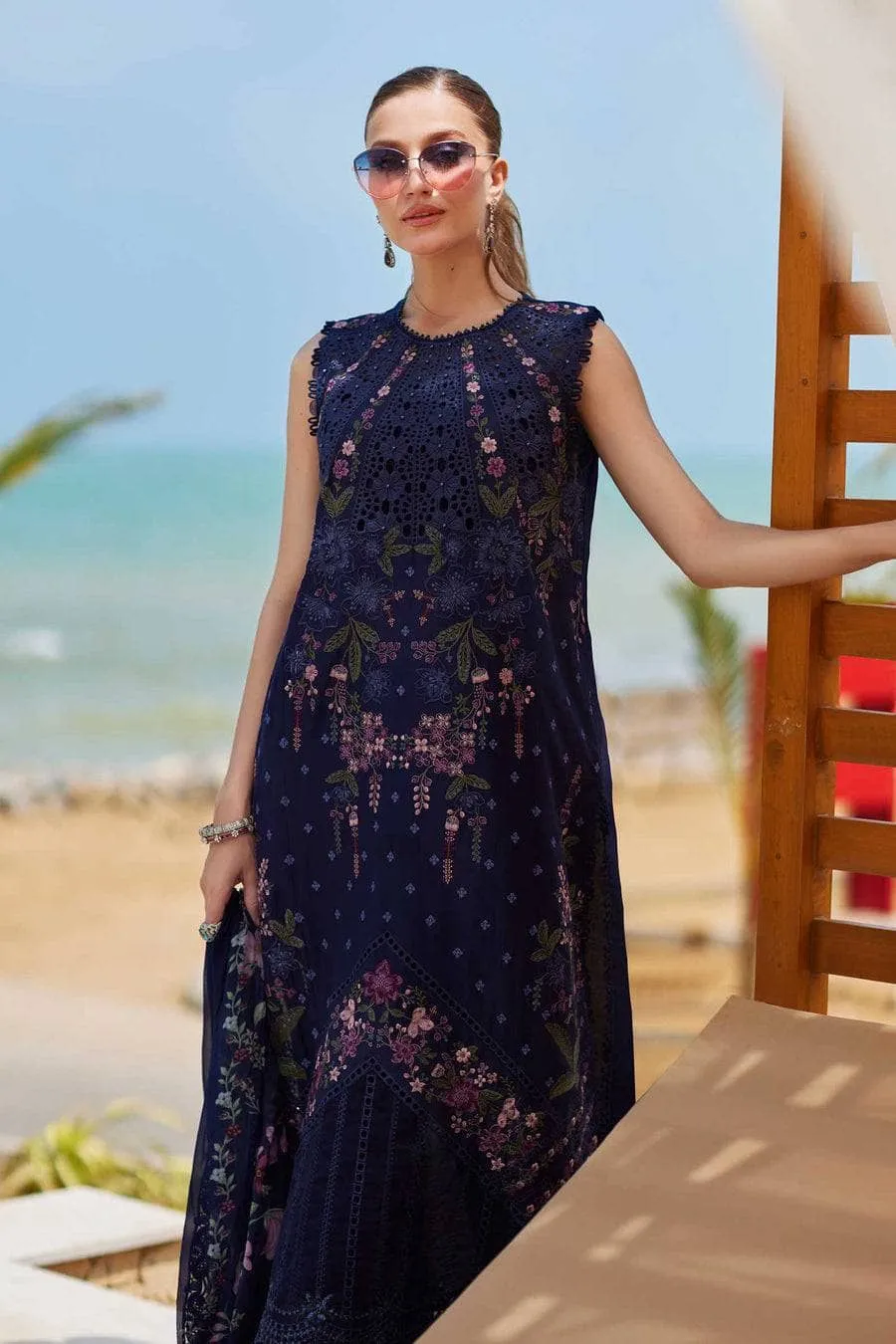 Restocked/Maria B Luxury Lawn 25/Vol 2/D 10/Navy