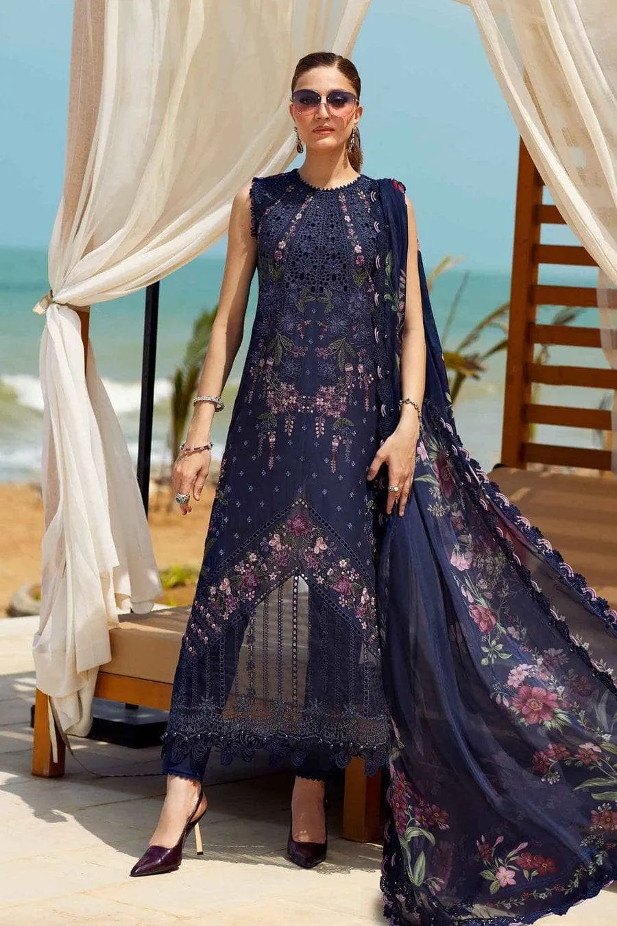 Restocked/Maria B Luxury Lawn 25/Vol 2/D 10/Navy