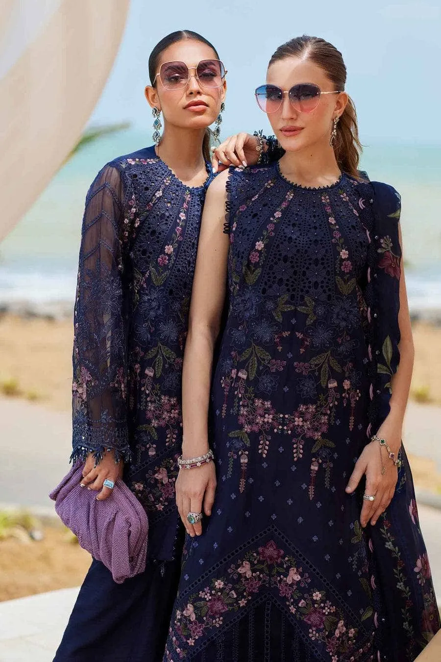 Restocked/Maria B Luxury Lawn 25/Vol 2/D 10/Navy
