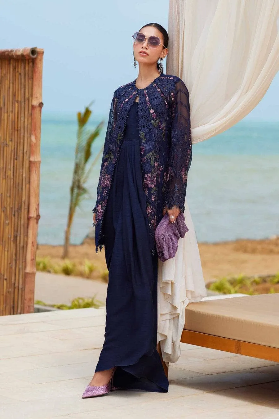 Restocked/Maria B Luxury Lawn 25/Vol 2/D 10/Navy