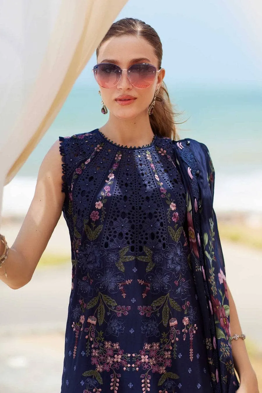 Restocked/Maria B Luxury Lawn 25/Vol 2/D 10/Navy