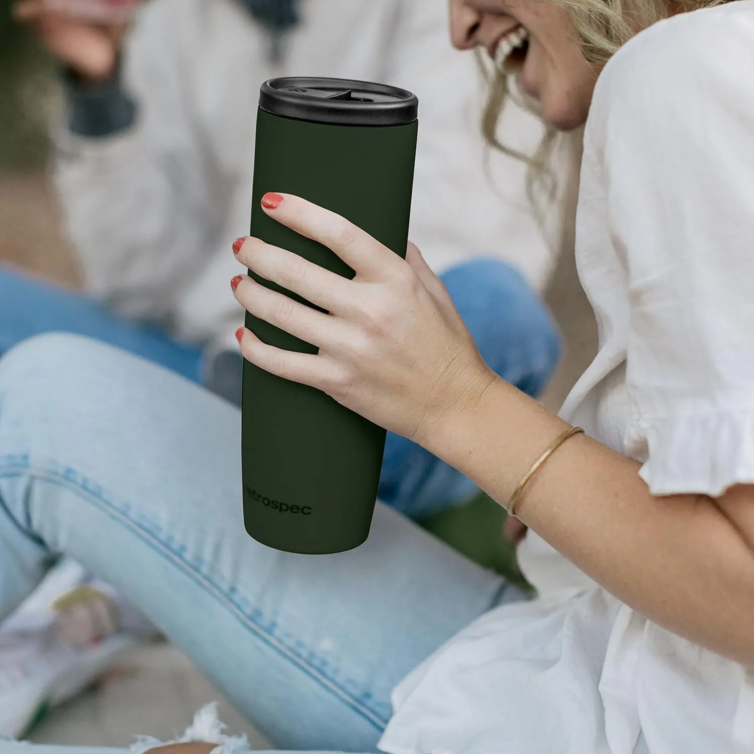 Retrospec Arroyo Stainless Steel Tumbler with Lid and Straw - Reusable Insulated Tumbler Cup - Iced Coffee Travel Mug - Double Walled Thermal Tumblers