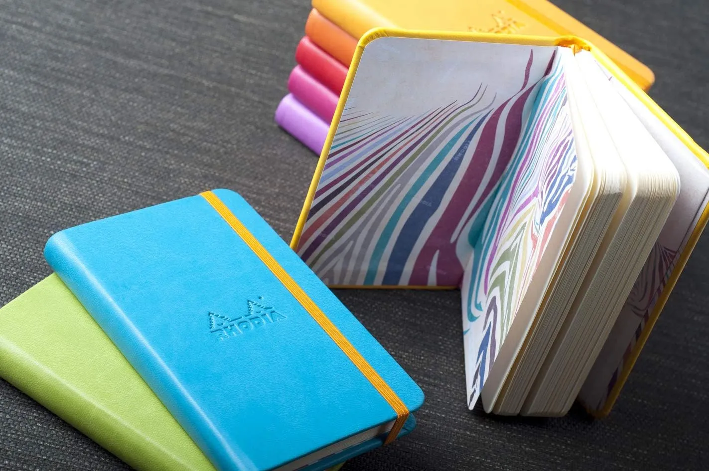 RHODIA 117455C - Beige Flexible Notebook - A5 - Dotted Dot - 160 pages - Ivory Clairefontaine Paper 90 g/m - Bookmark, Elastic Closure - Faux Leather Cover - Rhodiarama Collection