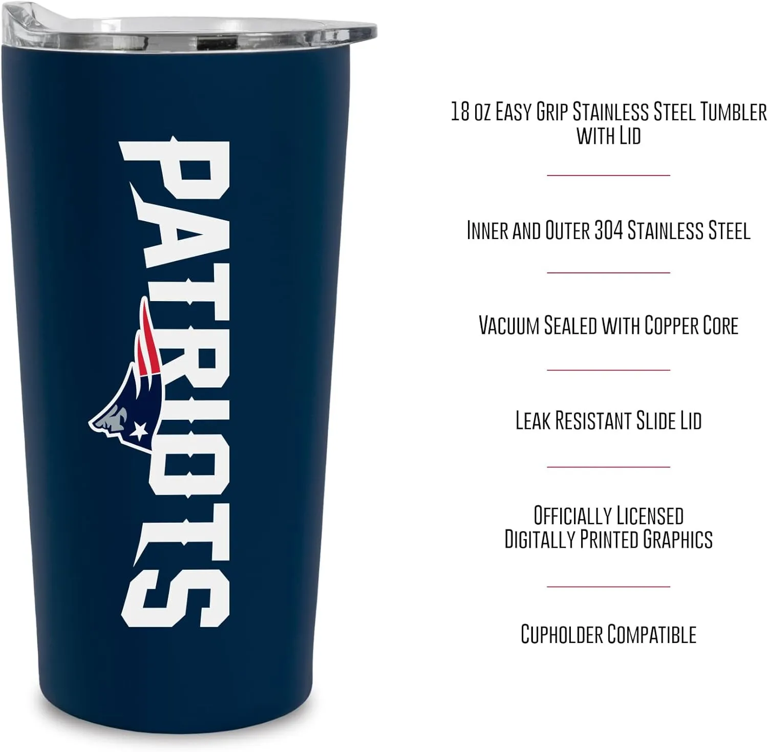 Rico Industries NFL Football Soft Touch, Easy Grip Tumbler