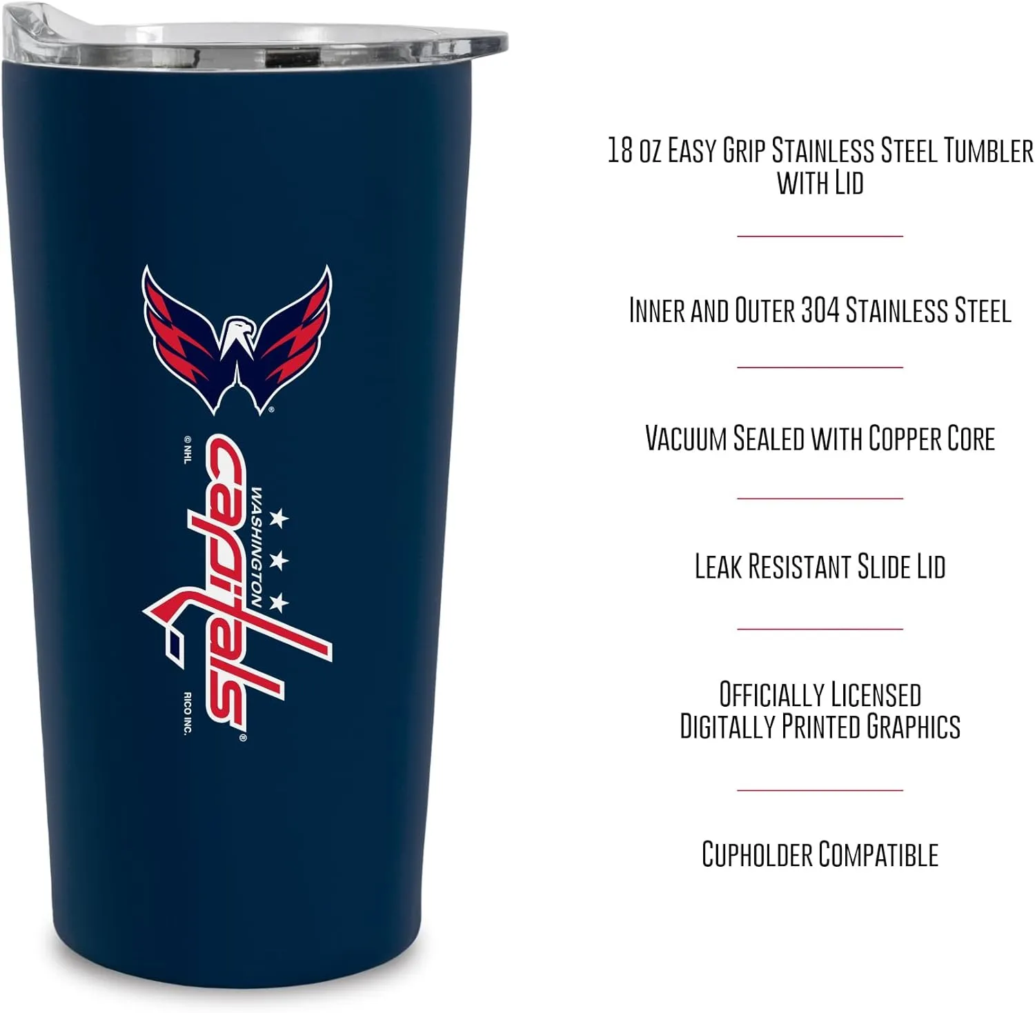 Rico Industries NHL Hocke Soft Touch, Easy Grip Tumbler